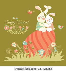 Easter bunnies and easter egg