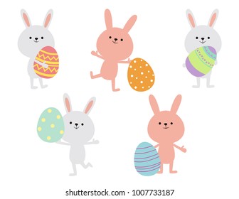 Easter bunnies and eggs