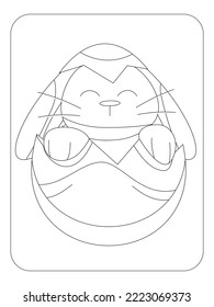 Easter Bunnies eggs Coloring page for kids