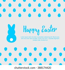 Easter bunnies and easter eggs. Vector illustration