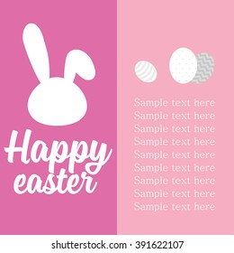 Easter bunnies and easter eggs. Vector illustration
