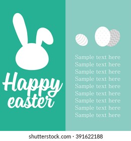 Easter bunnies and easter eggs. Vector illustration