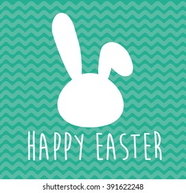 Easter bunnies and easter eggs. Vector illustration