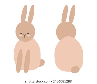 Abundantes de Pascua. Vistas frontal y posterior. Elementos aislados para el diseño vacacional