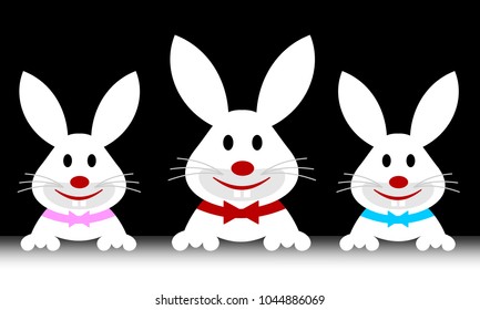 Easter Bunnies Horizontal Banner. 