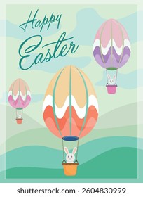 Easter Bunnies in Hot Air Balloons