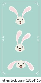Easter bunnies set. Vector illustration