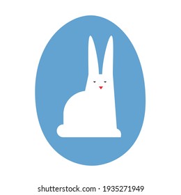 Easter bunny abstract illustration. Happy Easter flat vector illustration. Greeting cards or posters with easter rabbit and Easter egg. Egg hunt poster template. 