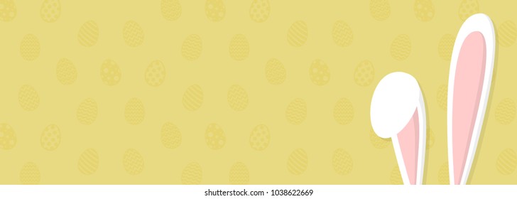 Easter bunny - background with eggs and copyspace. Template of a banner. Vector.