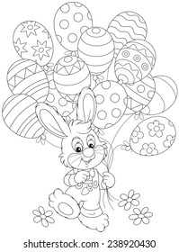 Easter Bunny with balloons