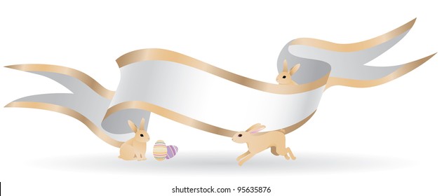 Easter Bunny Banner EPS 8 vector, grouped for easy editing. No opens shapes or paths.