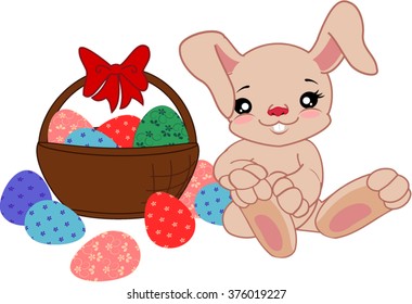 Easter bunny with basket.