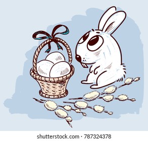 Easter bunny with a basket