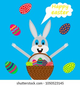 Easter bunny with basket of eggs