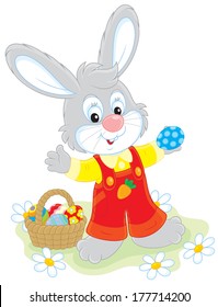 Easter Bunny with a basket of eggs