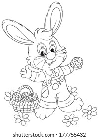 Easter Bunny with a basket of eggs 