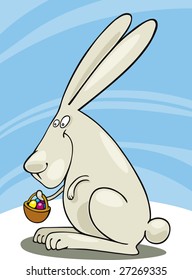 Easter Bunny with basket of Eggs