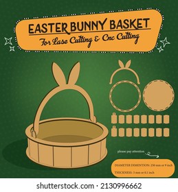 easter bunny basket for laser cutting and cnc cutting