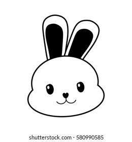 easter bunny beauty line vector illustration eps 10