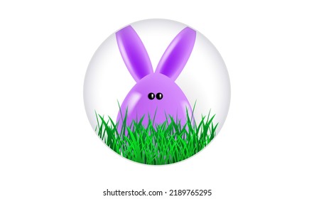 Conejo de Pascua y gran flor brillante. Conejito violeta brillante con un estilo de papel cortado. Contento contexto de Pascua
