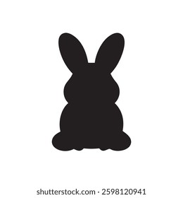 Easter bunny black silhouette clipart.