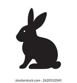 Easter bunny black Silhouette vector illustration 