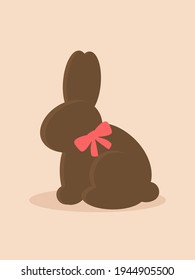 Сhocolate easter bunny with bow