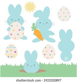 Easter bunny boy vector cartoon illustration 