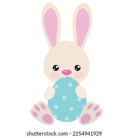 Easter bunny boy vector cartoon illustration