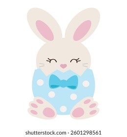 Easter bunny boy vector cartoon illustration