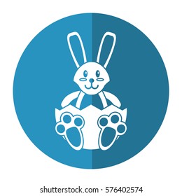 easter bunny with broken egg shadow