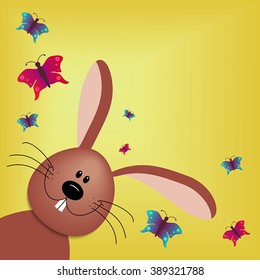 easter bunny and butterflies
