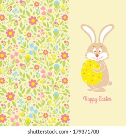 Easter bunny card with egg