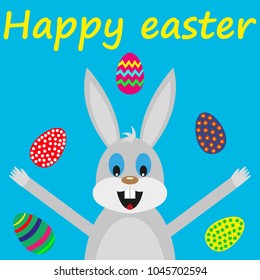 Easter bunny card with eggs