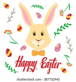 Easter bunny card.  Easter Holiday.