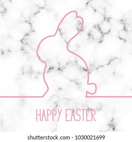 Easter bunny card with marble background