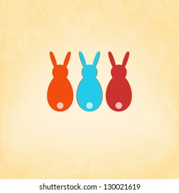 Easter Bunny card template design.  + EPS8 vector file