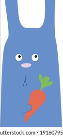Вlue easter bunny with carrot