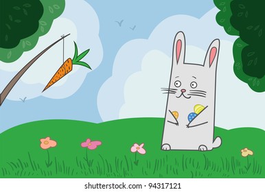 easter bunny and carrot