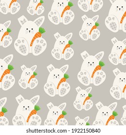 Easter Bunny And Carrot Pattern For Easter Gift Wrap