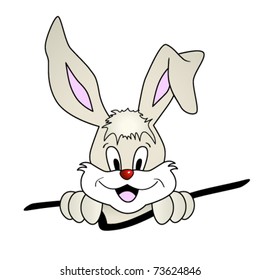 Easter bunny cartoon - cute smiling rabbit - vector, eps10