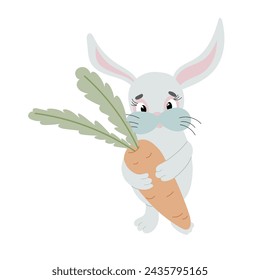 Ein Osterhase Cartoon Kaninchen mit einer riesigen Osterei-Illustration
