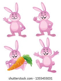 easter bunny cartoon set