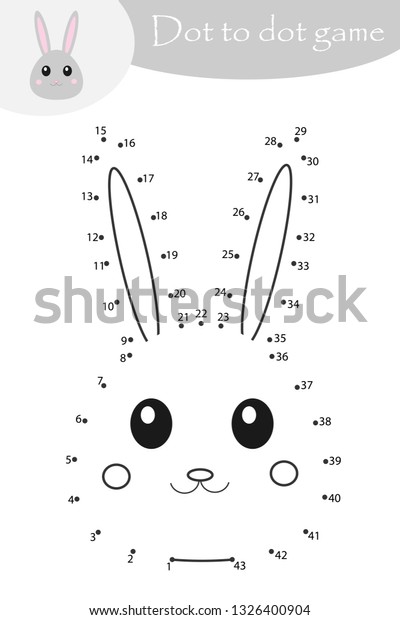 Easter Bunny Cartoon Style Dot Dot Stock Vector Royalty Free