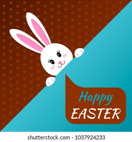Easter bunny in a cartoon style. greeting card or poster. Vector illustration. concept of spring and Easter holidays