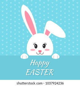 Easter bunny in a cartoon style. greeting card or poster. Vector illustration. concept of spring and Easter holidays