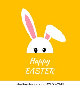 Easter bunny in a cartoon style. greeting card or poster. Vector illustration. concept of spring and Easter holidays