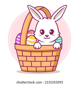 Easter bunny cartoon vector illustration