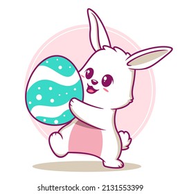 Easter bunny cartoon vector illustration