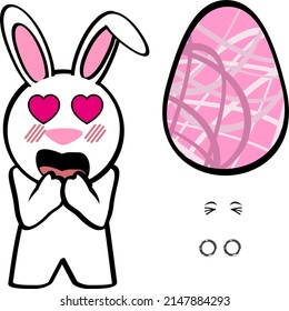 easter bunny cartoon vector set pack collection in vector format